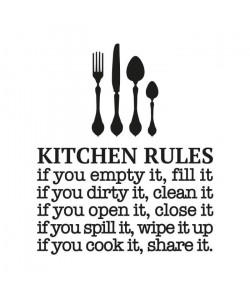 WALL IMPACT Sticker adhésif mural Kitchen Rules  50x60cm