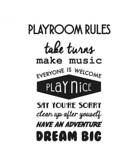 WALL IMPACT Sticker adhésif mural Playroom Rules  65 x 92 cm