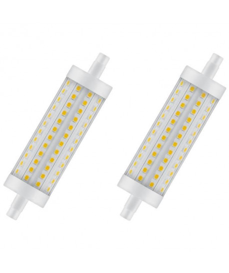 OSRAM Lot de 2 Ampoules crayon LED 118 mm R7S 15 W équivalent a 125 W blanc chaud