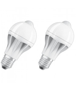 OSRAM Lot de 2 Ampoules LED Star  Motion Sensor E27 standard 9 W équivalent a 60 W blanc chaud