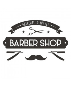 WALL IMPACT Sticker adhésif mural Barber Shop  49 x 30 cm