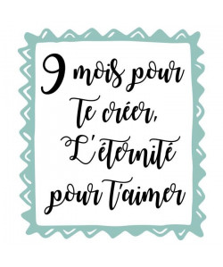 WALL IMPACT Sticker adhésif mural 9 Mois Pour Te Creer  30 x 32 Cm