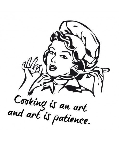 WALL IMPACT Sticker adhésif mural Cooking Is An Art  40 x 42 cm