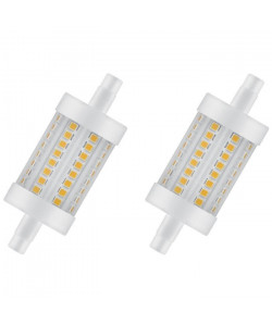 OSRAM Lot de 2 Ampoules crayon LED 78 mm R7S 8 W équivalent a 75 W blanc chaud