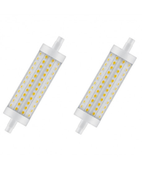 OSRAM Lot de 2 Ampoules crayon LED 118 mm R7S 15 W équivalent a 125 W blanc chaud dimmable