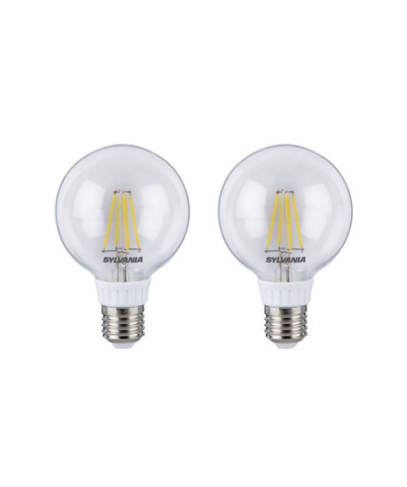 SYLVANIA Lot de 2 ampoules LED RETRO Filament Globe G80 E27 40W