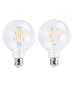 XQLite Lot de 2 Ampoules bulle LED E27 XQ1610 6 W équivalent a 60 W blanc chaud