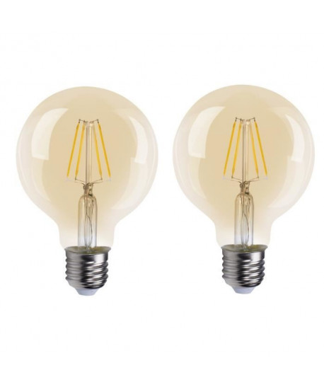 XQLite Lot de 2 Ampoules bulle or LED E27 XQ1509G 4 W équivalent a 40 W blanc extra chaleureux