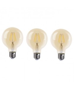 XQLite Lot de 3 Ampoules bulle or LED E27 XQ1509G 4 W équivalent a 40 W blanc extra chaleureux