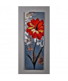 Tableau déco Fleurs  65   Toile peinte a la main    30 x 90 x 3 cm