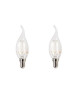 XQLite Lot de 2 ampoules filament LED flamme E14 XQ1403 2 W équivalent a 20 W blanc chaud