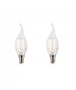 XQLite Lot de 2 ampoules filament LED flamme E14 XQ1403 2 W équivalent a 20 W blanc chaud