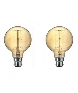 SYLVANIA Lot de 2 ampoules décoratives Vintage globe 125 B22 60 W a incandescence