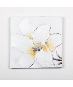 Tableau déco Fleur  2   Toile peinte a la main    30 x 30 x 2,5 cm