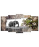 Tableau Déco Photo Elephant dans la Savane  150x80 cm