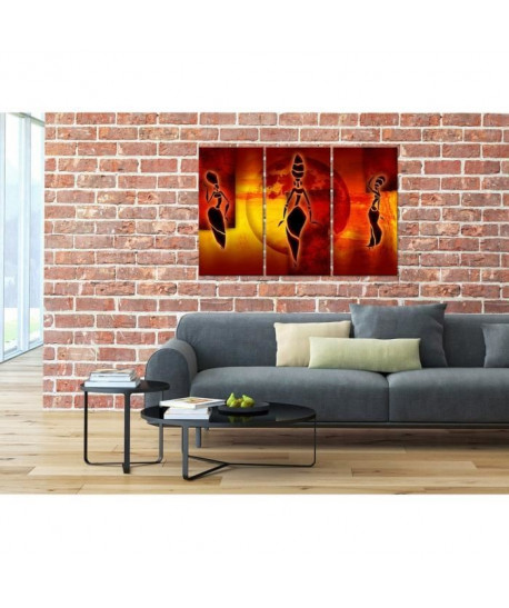 Tableau Déco Triptyque Trois Africaines  120x80 cm