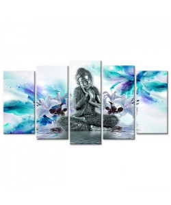 Tableau Déco Images Zen Fleurs et Bouddha  Zen  150x80 cm