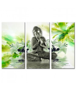 Tableau Déco Triptyque Déco Zen Senteurs et Bouddha  120x80 cm