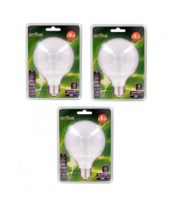 NITYAM Lot de 3 ampoules globe LED E27 10 W équivalent a 60 W