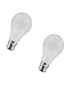 NITYAM Lot de 2 ampoules LED B22 standard globe 8 W équivalent a 60 W blanc chaud