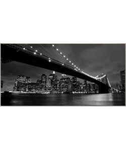 Tableau déco Affiche contrecollée 50x100  Pont de Brooklyn noir et blanc