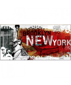 Tableau déco Affiche contrecollée 50x100  New York écriture