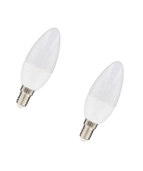 NITYAM Lot de 2 ampoules LED E14 flamme 4 W équivalent a 35 W blanc chaud