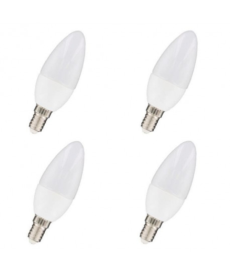 NITYAM Lot de 4 ampoules LED E14 flamme 4 W équivalent a 35 W blanc chaud