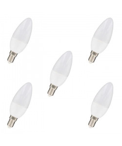 NITYAM Lot de 5 ampoules LED E14 flamme 4 W équivalent a 35 W blanc chaud