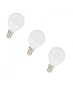 NITYAM Lot de 3 ampoules LED E14 sphérique 5 W équivalent a 35 W blanc chaud