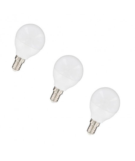 NITYAM Lot de 3 ampoules LED E14 sphérique 5 W équivalent a 35 W blanc chaud