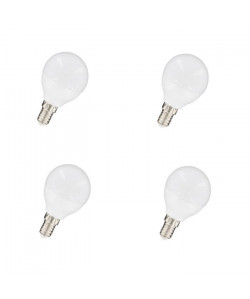 NITYAM Lot de 4 ampoules LED E14 sphérique 5 W équivalent a 35 W blanc chaud