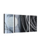 ABSTRACT Tableau multipanneaux Toile peinte 70x140 cm gris