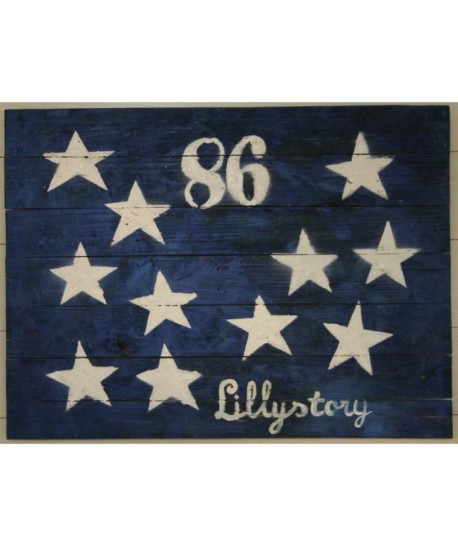 Tableau Déco Plaque Lillystory Flag  Bois  60x80cm