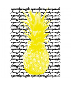 Tableau déco glossy Pineapple Yellow  50 x 70 cm