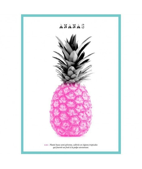 Tableau déco glossy Color Ananas  50 x 70 cm