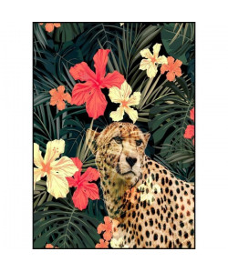 Tableau déco glossy Tropical Guepard  50 x 70 cm