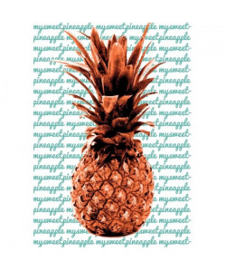 Tableau déco glossy Pineapple Orange  50 x 70 cm