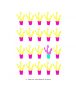 Tableau déco glossy Cactus Yellow  50 x 70 cm