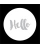 Tableau déco glossy Wording Hello  50 x 50 cm