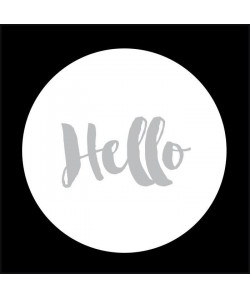 Tableau déco glossy Wording Hello  50 x 50 cm