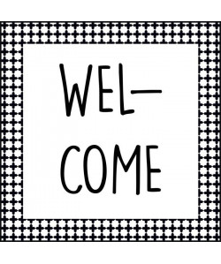 Tableau déco glossy Wording Welcome  50 x 50 cm