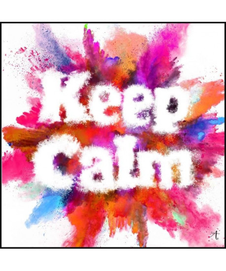 Tableau déco glossy Inde Keep Calm  40 x 40 cm