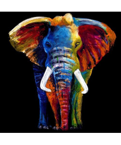 Tableau Glass\'Art 70x70 cm Majestic Eléphant