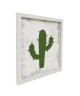 ARIZONA CACTUS Cadre Figure laser 54x54 cm Blanc et vert