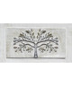 Toile peinte relief carreaux de ciment  Arbre couleur  Coton  60x110 cm  Rose et vert