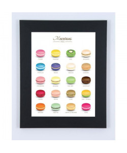 Image encadrée Macarons Menu  47 x 57 cm