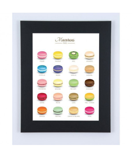 Image encadrée Macarons Menu  47 x 57 cm