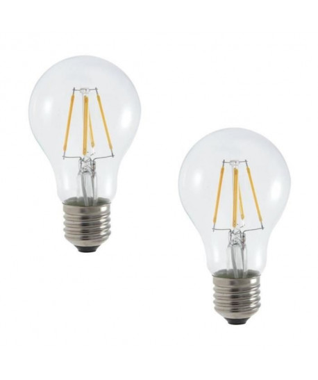 MACADAM LIGHTING Lot de 2 ampoules LED filament standard E27 6 W équivalent a 40 W blanc chaud