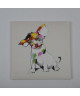 DOGGY Tableau multi panneaux 4 toiles peintes 30x30 cm multicolore